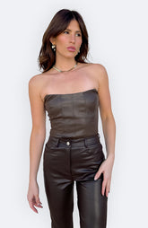 Crawford Leather Corset Top